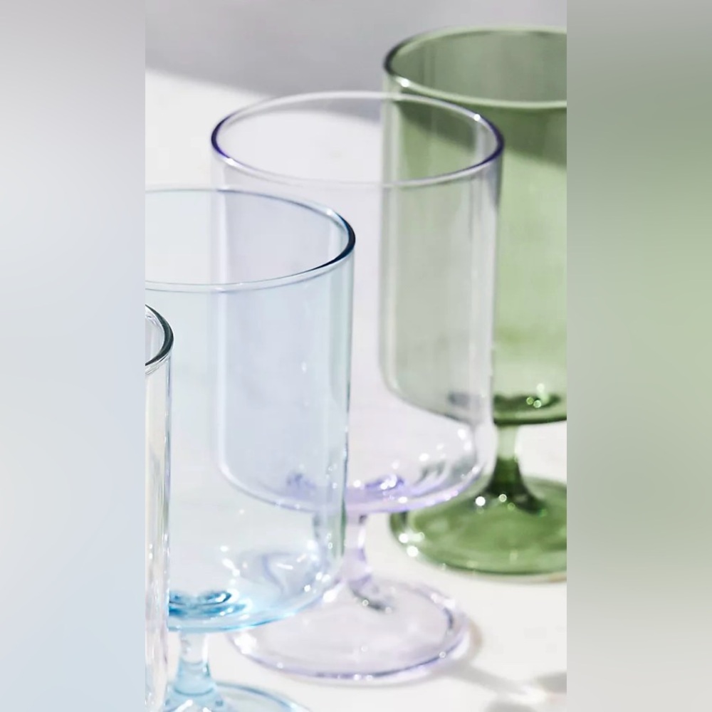 ANTHROPOLOGIE Morgan Short Purple Wine Glasses Set of 4 Lk NEW! No box - Picture 7 of 8